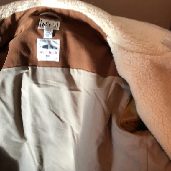 Woolrich Wool Sherpa moto jacket beige plaid - Picture 3 of 7